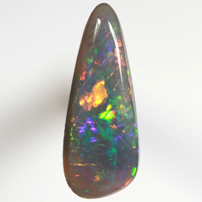 SOLID BLACK OPAL Bright gemmy fire in a Floral Harlequin pattern SEE VIDEO